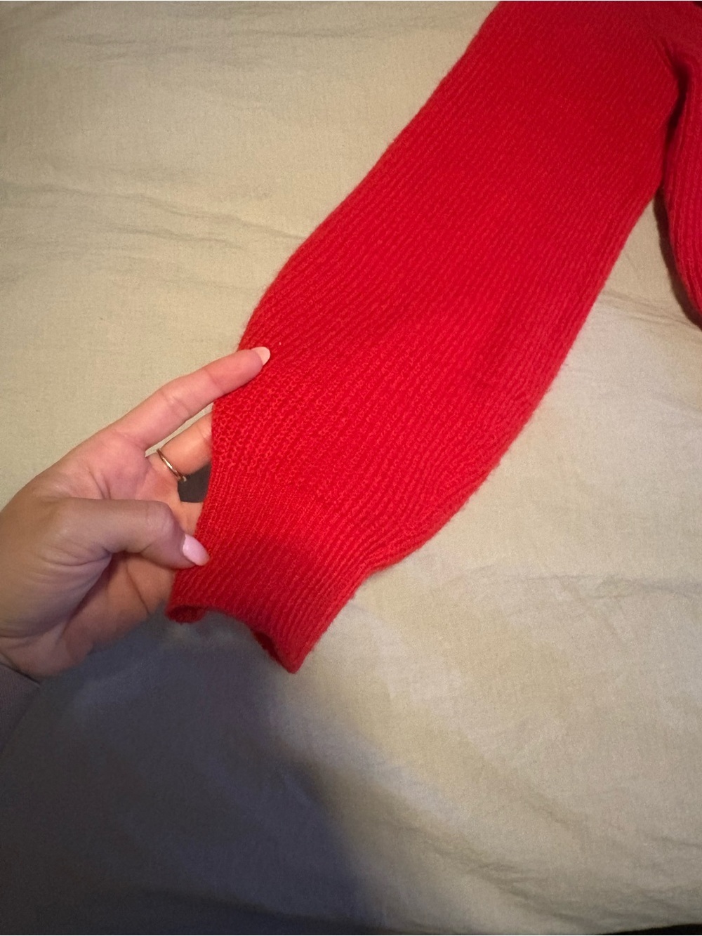 H&M Red Square-Neck Ribbed Knit Sweater - Picture 6 of 10